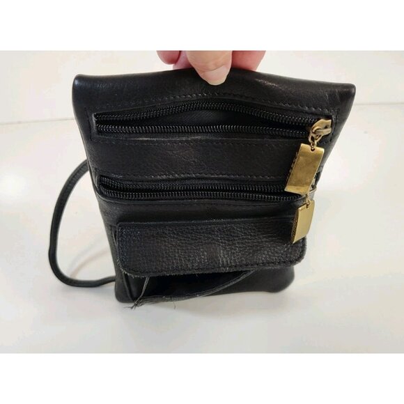 Fossil Leather Crossbody Passport Travel Bag Black Vintage Belt Loop 5.5x7x1 - Picture 6 of 6